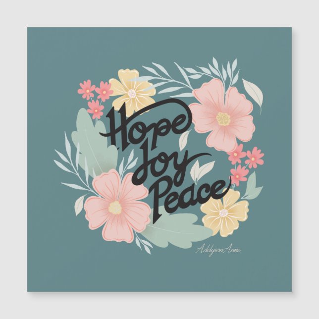 Hope, Joy, Peace Magnetic Card (Front)