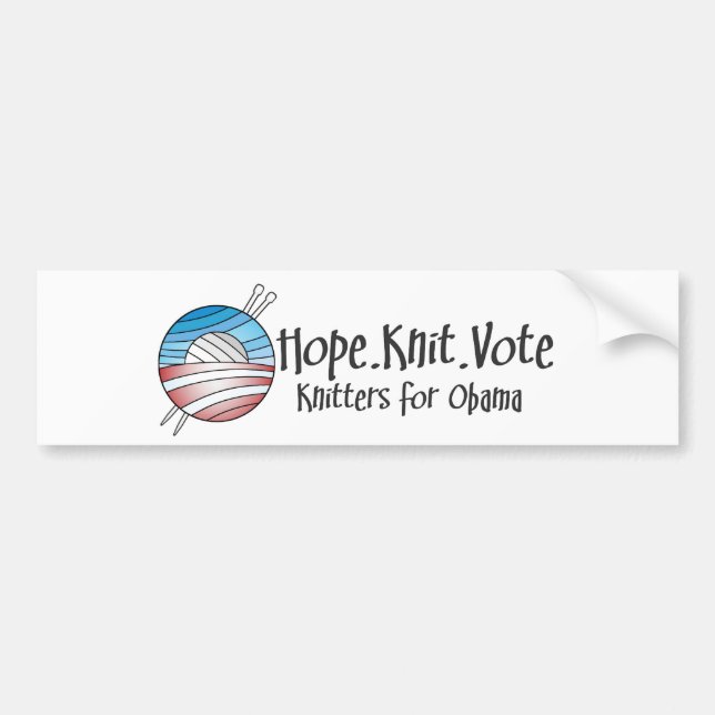 Hope Knit Vote, bumper sticker (Front)