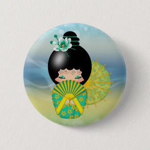 Hope kokeshi Doll Pin Badge