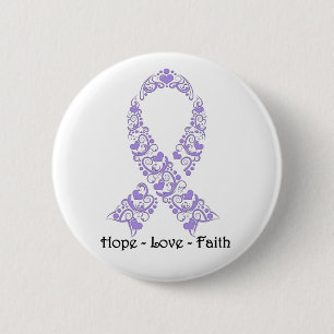 Hope Lavender Awareness Ribbon 6 Cm Round Badge