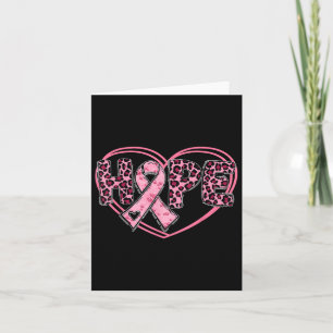 Hope Leopard Breast Cancer Awareness Heart Pink Ri Card
