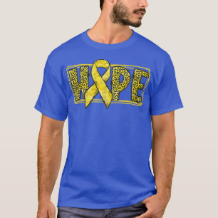 Hope Leopard Gold Ribbon Warrior Childhood Cancer  T-Shirt