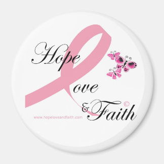 Hope love and faith round magnet