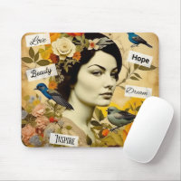 Hope, Love, Beauty, Dream Vintage Lady