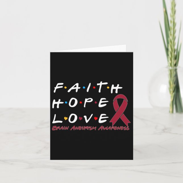Hope Love Brain Aneurysm Awareness  Card (Front)
