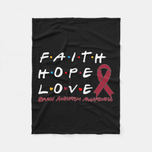 Hope Love Brain Aneurysm Awareness Fleece Blanket