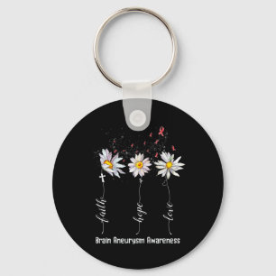 Hope Love Brain Aneurysm Awareness Flower Gifts Key Ring