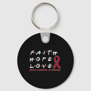 Hope Love Brain Aneurysm Awareness Key Ring