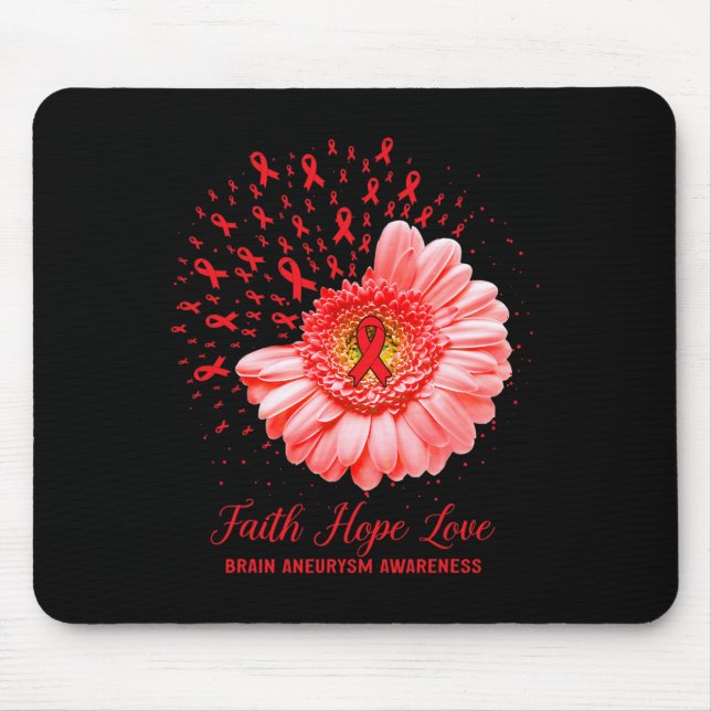 Hope Love Brain Aneurysm Awareness Survivor Fighte Mouse Pad (Front)