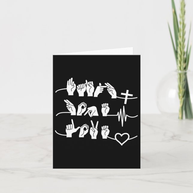 Hope Love - Christian Religion Heartbeat Cross Hea Card (Front)