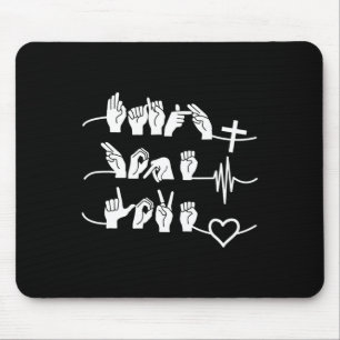 Hope Love - Christian Religion Heartbeat Cross Hea Mouse Pad