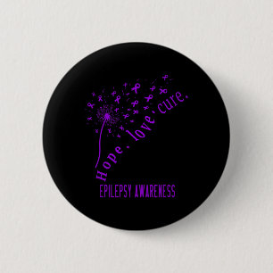 Hope Love Cure Epilepsy Awareness T  6 Cm Round Badge