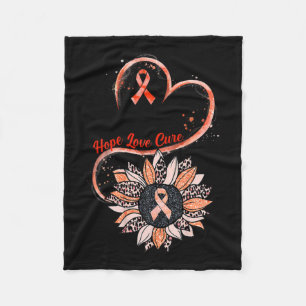 Hope Love Cure Fighter Sunflower Rsd Crps Awarenes Fleece Blanket