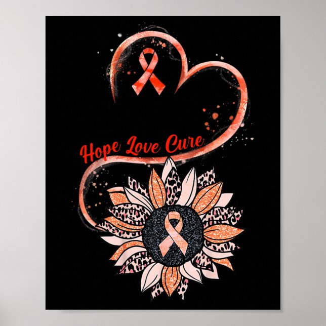 Hope Love Cure Fighter Sunflower Rsd Crps Awarenes Poster (Front)