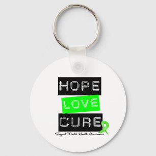 Hope Love Cure - Mental Health Awareness Key Ring