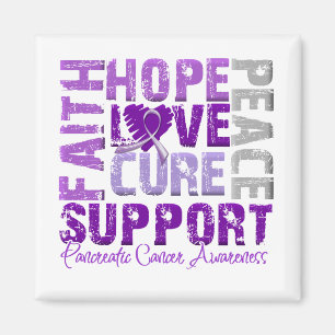 Hope Love Cure Pancreatic Cancer Awareness Magnet