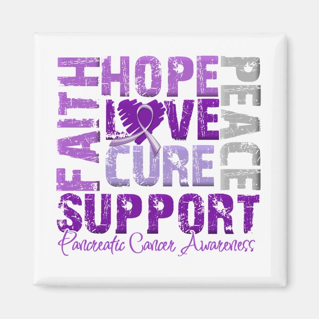 Hope Love Cure Pancreatic Cancer Awareness Magnet (Front)