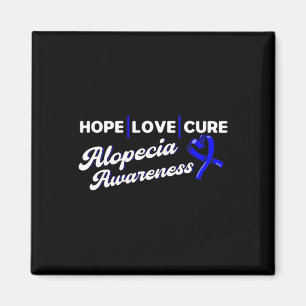 Hope Love Cure Support Alopecia Awareness Ribbon Magnet