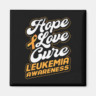 Hope Love Cure Support Leukaemia Awareness Ribbon Magnet