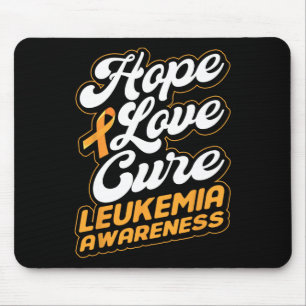Hope Love Cure Support Leukaemia Awareness Ribbon  Mouse Pad