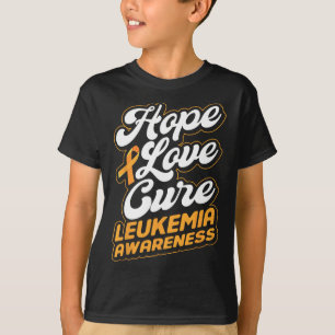 Hope Love Cure Support Leukemia Awareness Ribbon  T-Shirt