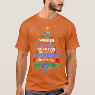Hope Love Cure Xmas Tree Stomach Cancer Awareness T-Shirt