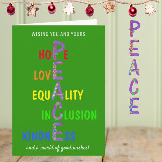 Hope, Love, Equality, Inclusion, Kindness, Peace  Holiday Card