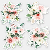 Hope Love Faith Grace Custom-Cut Vinyl Sticker (Front)