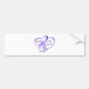 Hope Love Faith Heart (purple) Bumper Sticker