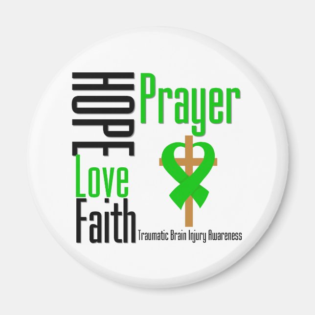 Hope Love Faith Prayer Traumatic Brain Injury Magnet (Front)