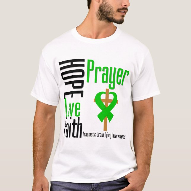Hope Love Faith Prayer Traumatic Brain Injury T-Shirt (Front)