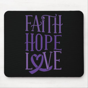 Hope Love - Fibromyalgia Awareness Support Purple Mouse Pad