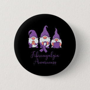 Hope Love Gnomes Purple Ribbon Fibromyalgia Awaren 6 Cm Round Badge