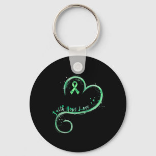 Hope Love Green Ribbon Mental Health Awareness Key Ring