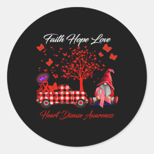 Hope Love Heart Disease Awareness Gifts  Classic Round Sticker