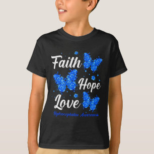 Hope Love Hydrocephalus Awareness Butterfly T-Shirt