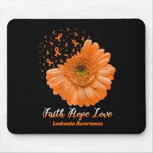 Hope Love Leukaemia Awareness Flower Be Strong Mouse Pad