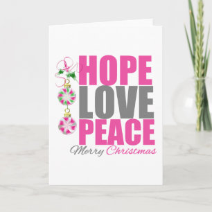 Hope Love Peace Ornament Holiday Card