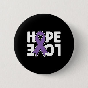 Hope Love Purple Ribbon Heimerheimer´s Awareness  6 Cm Round Badge