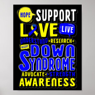 Hope Love World Down Syndrome Day Women Kids Poster