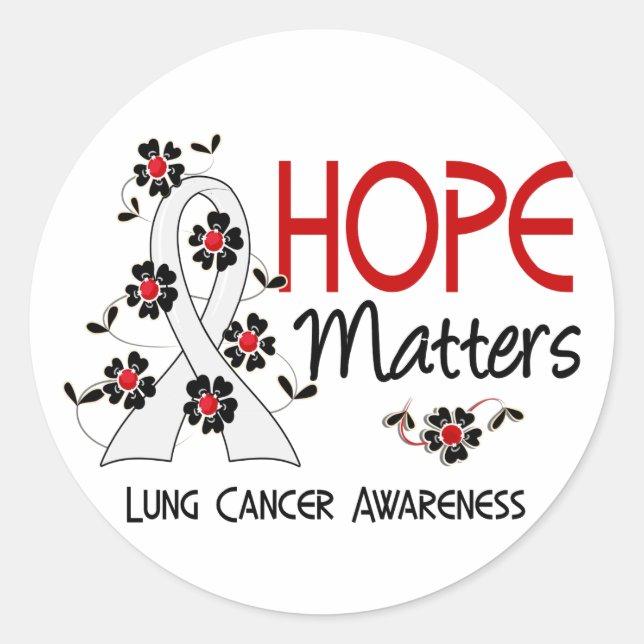 Hope Matters 3 Lung Cancer Classic Round Sticker (Front)