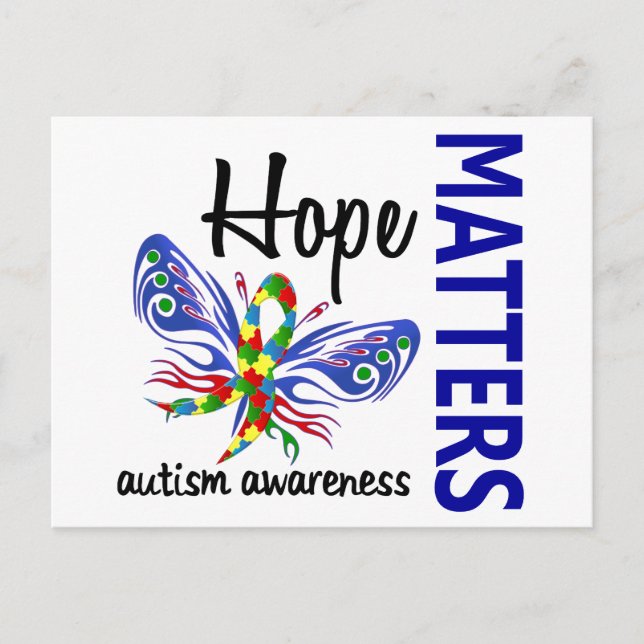 Hope Matters Butterfly Autism Postcard (Front)