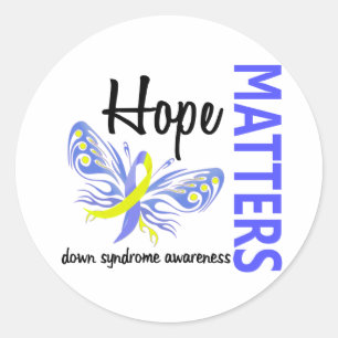 Hope Matters Butterfly Down Syndrome Classic Round Sticker