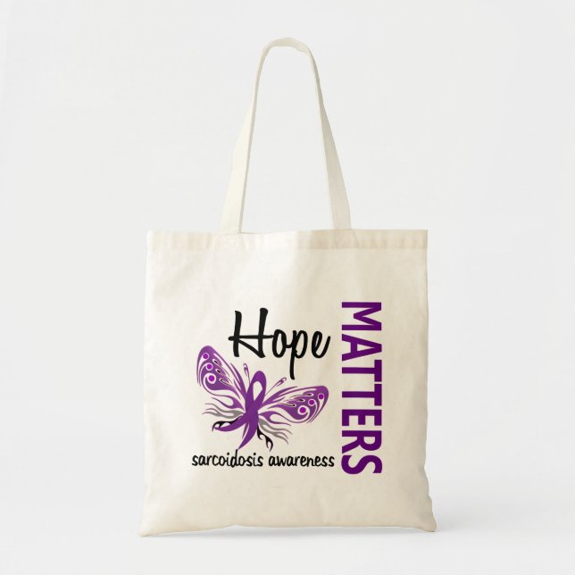 Hope Matters Butterfly Sarcoidosis Tote Bag (Front)