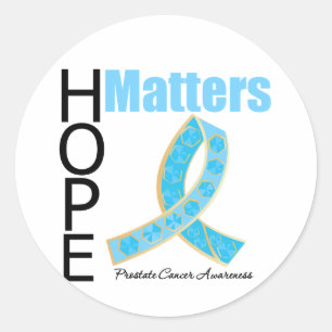Hope Matters Prostate Cancer (Jewelled Ribbon) Classic Round Sticker