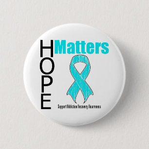 Hope Matters Ribbon Addiction Recovery Awareness 6 Cm Round Badge