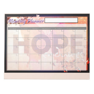 Hope monthly planner sheets notepad