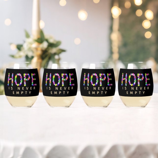 Hope Never Fades |Hope Is Never Empty – Achempong Stemless Wine Glass (Insitu (Wedding))