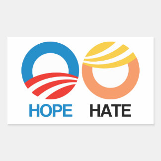 HOPE (Obama) HATE (Trump) Rectangular Sticker