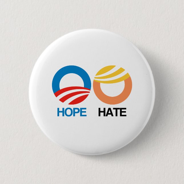 HOPE (Obama) vs. HATE (Trump) 6 Cm Round Badge (Front)